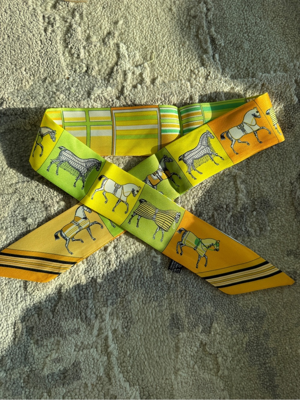 Designer-style Horse Print Twilly Scarf